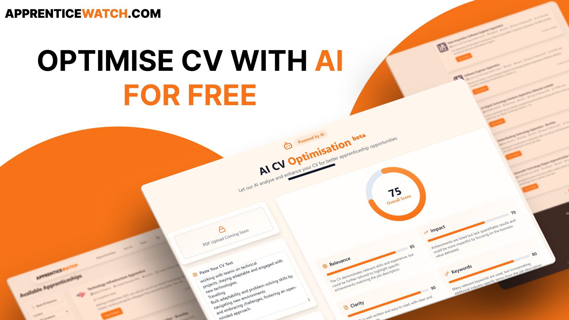 AI CV Optimisation Tool for Apprenticeships | ApprenticeWatch ...